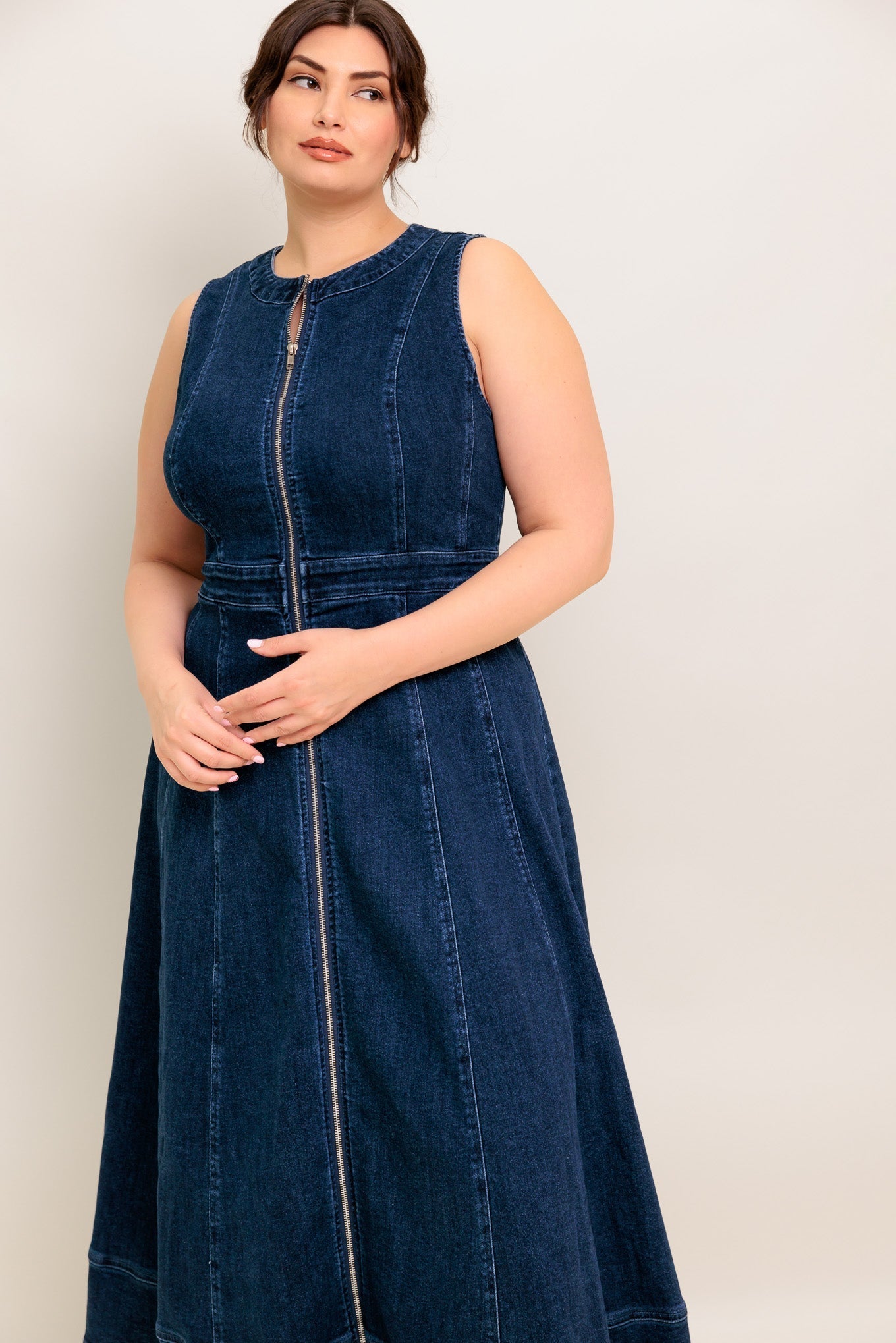 RAW BEAUTY DENIM MIDI DRESS Flying Tomato